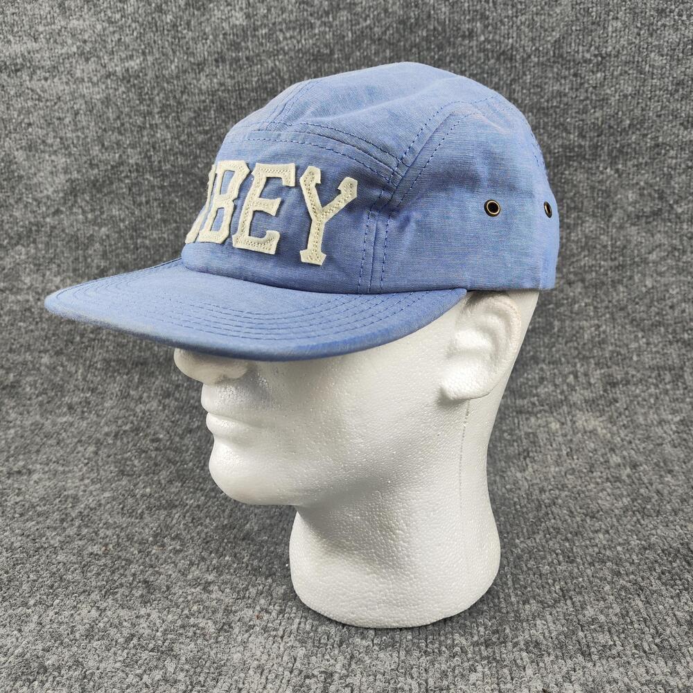 OBEY Hat Cap Strap Back One Size Blue 5 Panel Twill Embroidered Mens Streetwear